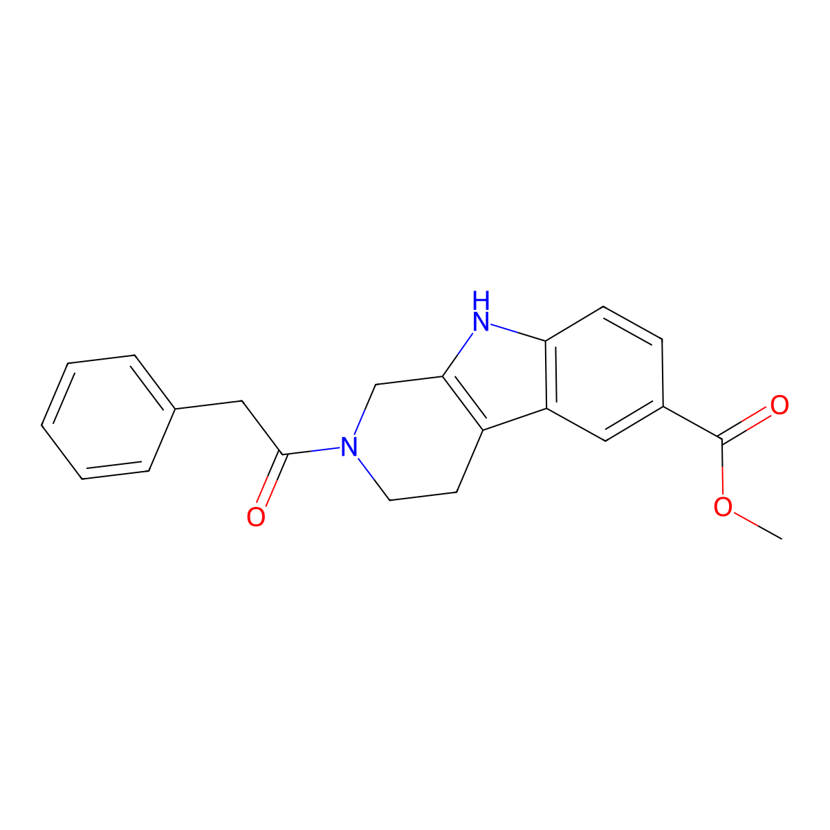 Methyl 2,3,4,9-tetrahydro-2-(2-phenylacetyl)-1H-pyrido[3,4-B]indole-6-carboxylate molecular structure, CAS 1428341-51-8