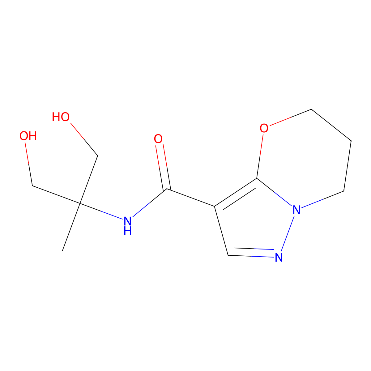 N-(1,3-dihydroxy-2-methylpropan-2-yl)-6,7-dihydro-5H-pyrazolo[5,1-b][1,3]oxazine-3-carboxamide molecular structure, CAS 1428347-60-7