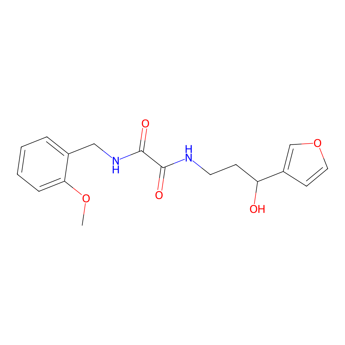 N1-(3-(furan-3-yl)-3-hydroxypropyl)-N2-(2-methoxybenzyl)oxalamide molecular structure, CAS 1428347-72-1