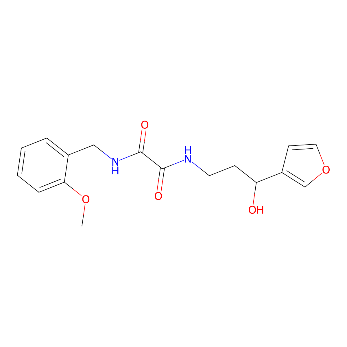 N1-(3-(furan-3-yl)-3-hydroxypropyl)-N2-(2-methoxybenzyl)oxalamide molecular structure, CAS 1428347-72-1
