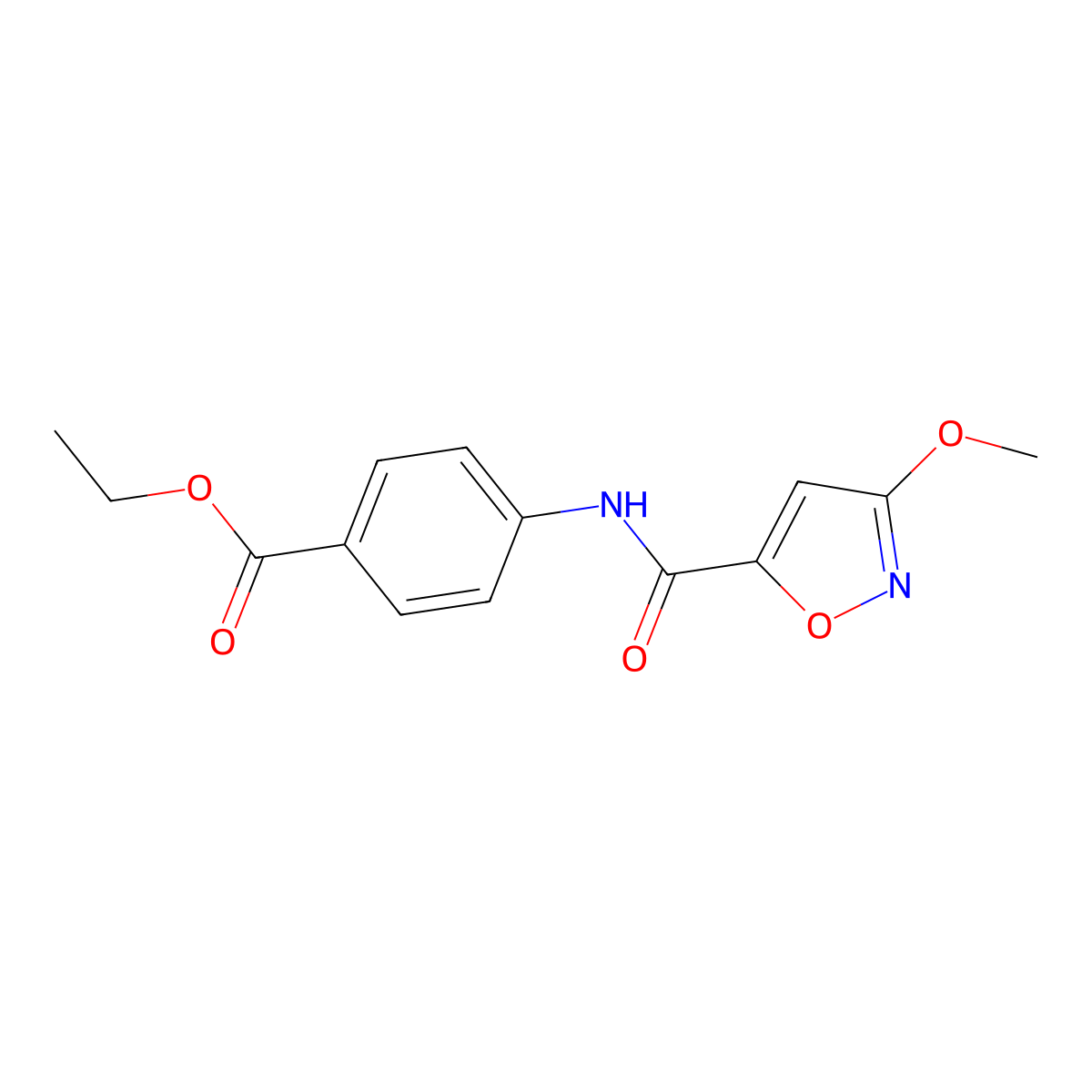 Ethyl 4-(3-methoxyisoxazole-5-carboxamido)benzoate molecular structure, CAS 1428347-74-3