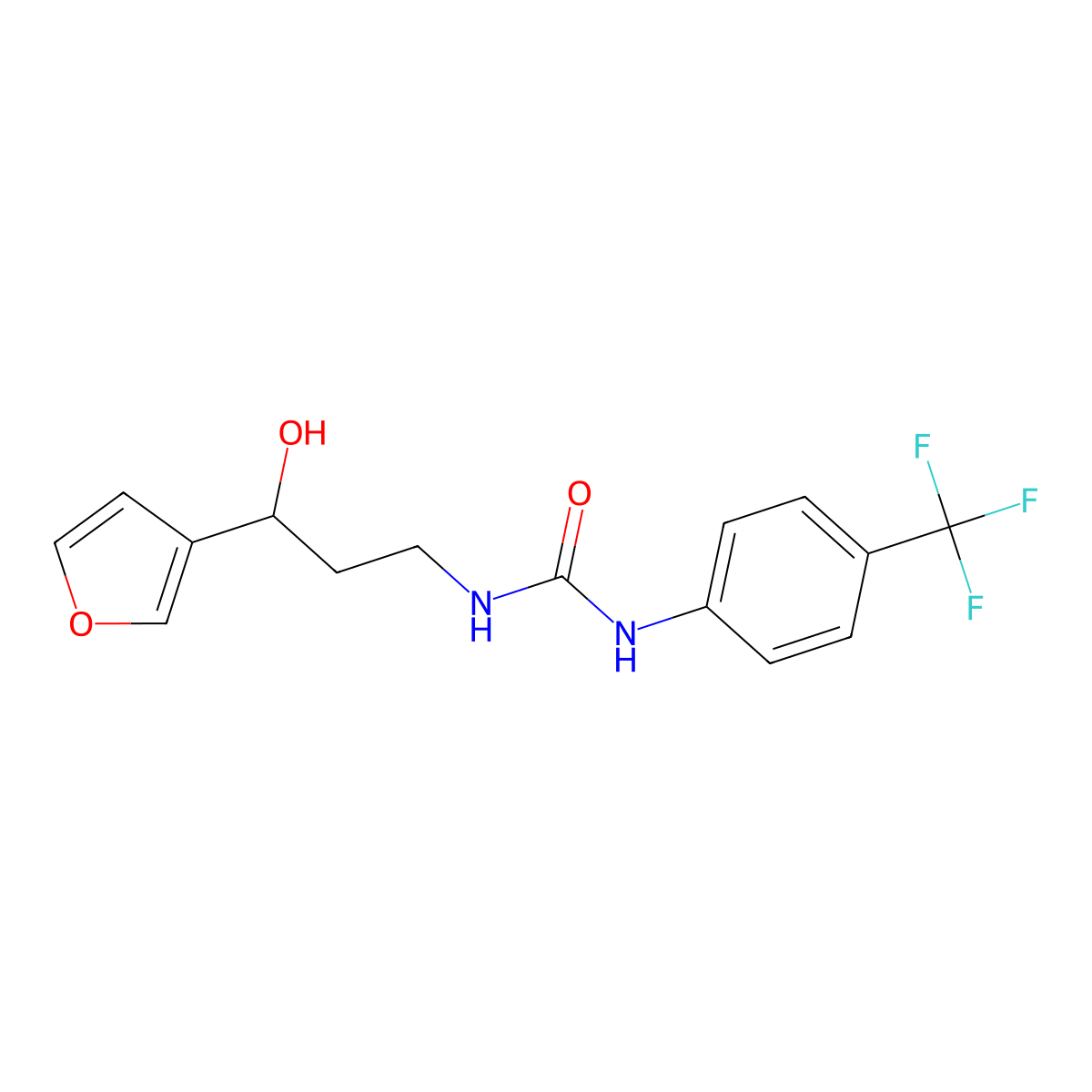 1-(3-(Furan-3-yl)-3-hydroxypropyl)-3-(4-(trifluoromethyl)phenyl)urea molecular structure, CAS 1428347-77-6