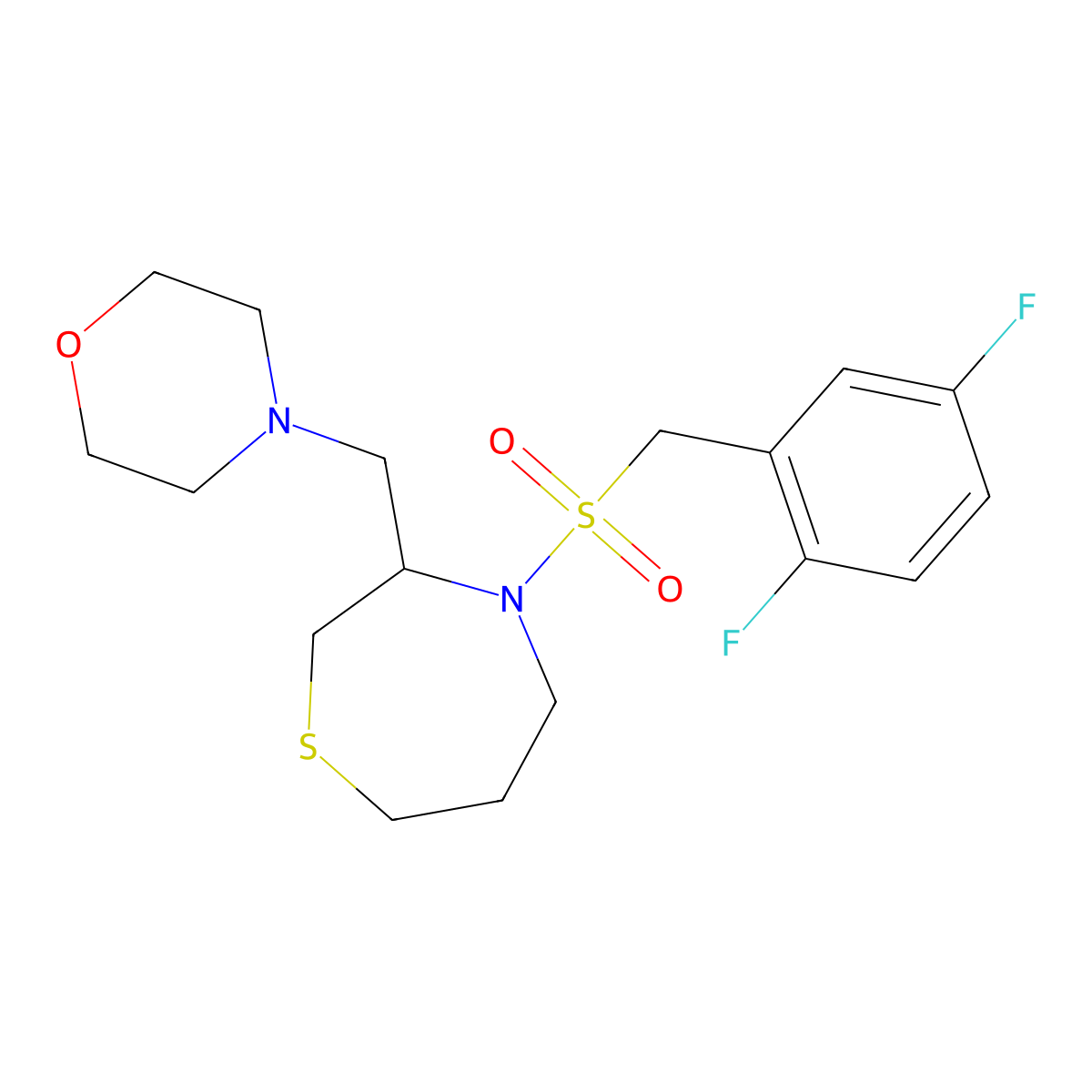 4-((4-((2,5-Difluorobenzyl)sulfonyl)-1,4-thiazepan-3-yl)methyl)morpholine molecular structure, CAS 1428347-82-3
