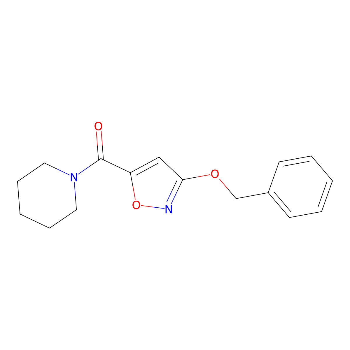 (3-(Benzyloxy)isoxazol-5-yl)(piperidin-1-yl)methanone molecular structure, CAS 1428347-86-7