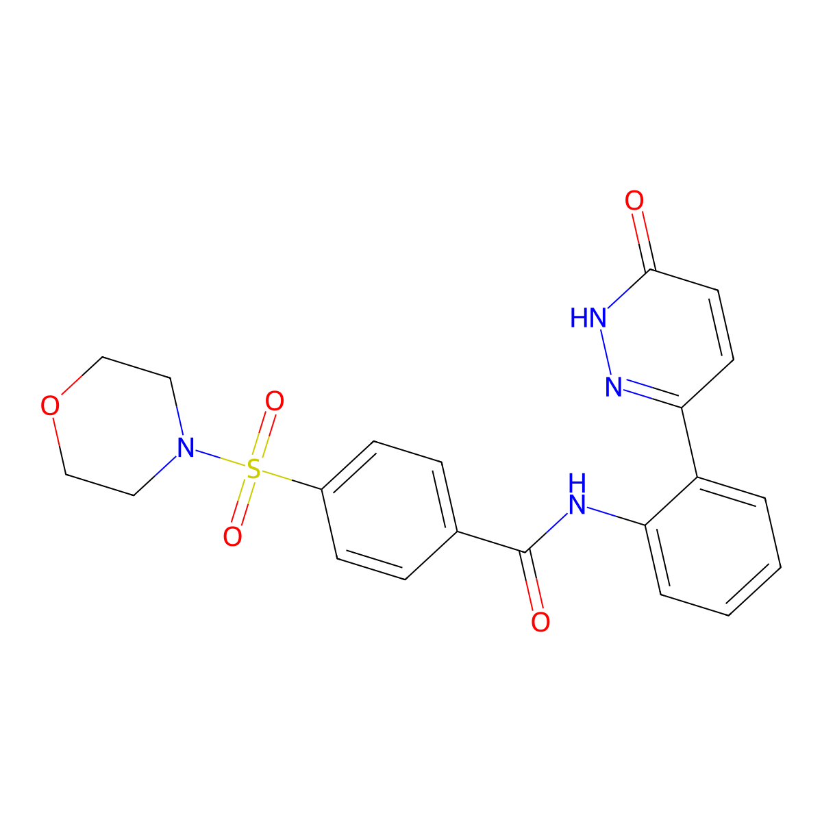 4-(morpholinosulfonyl)-N-(2-(6-oxo-1,6-dihydropyridazin-3-yl)phenyl)benzamide molecular structure, CAS 1428347-88-9