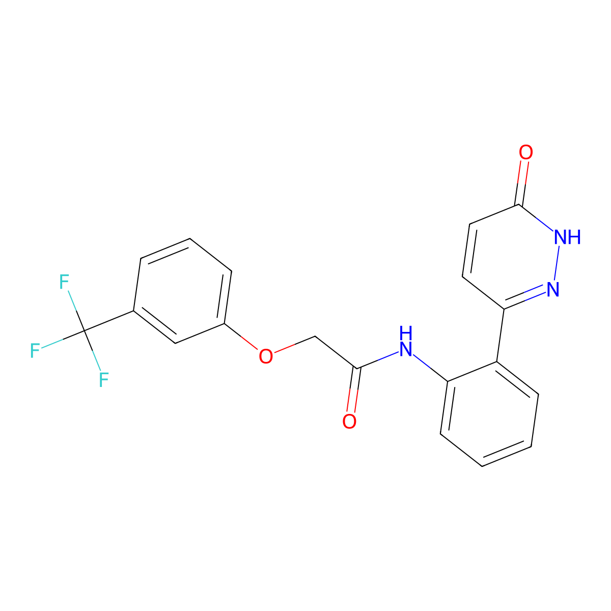 N-(2-(6-oxo-1,6-dihydropyridazin-3-yl)phenyl)-2-(3-(trifluoromethyl)phenoxy)acetamide molecular structure, CAS 1428348-00-8