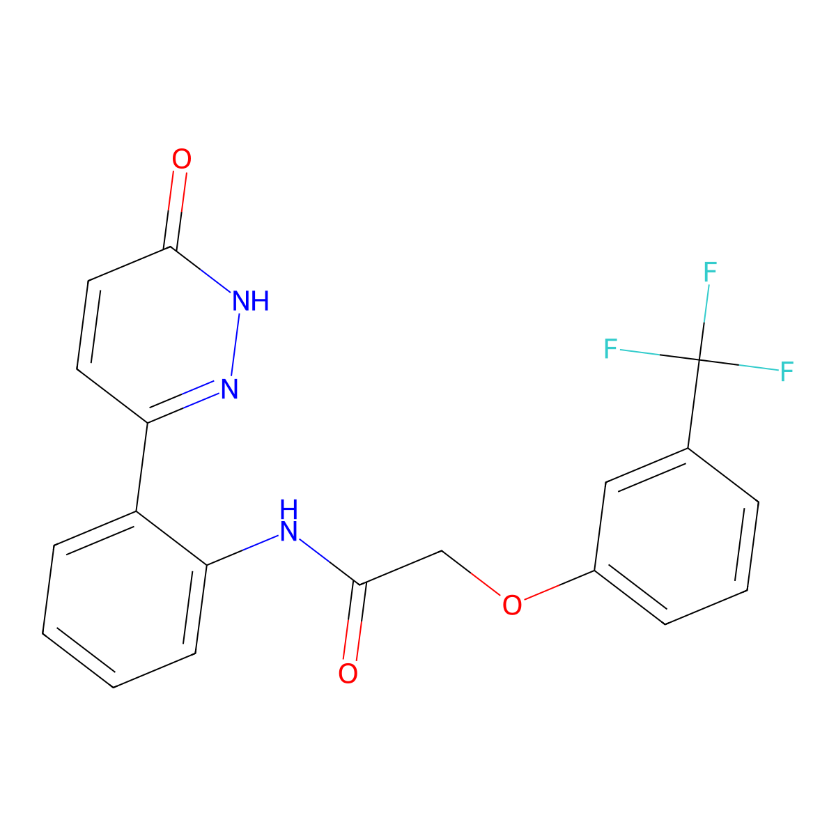 N-(2-(6-oxo-1,6-dihydropyridazin-3-yl)phenyl)-2-(3-(trifluoromethyl)phenoxy)acetamide molecular structure, CAS 1428348-00-8
