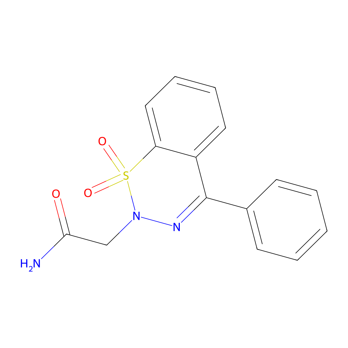 2-(1,1-dioxido-4-phenyl-2H-benzo[e][1,2,3]thiadiazin-2-yl)acetamide molecular structure, CAS 1428348-01-9