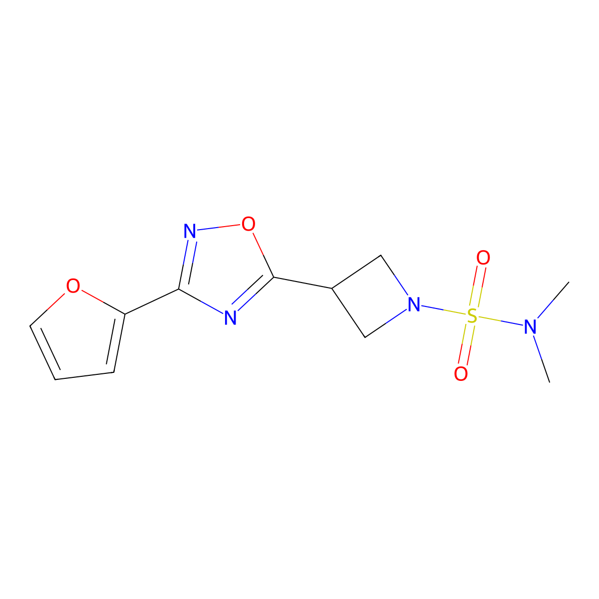 3-[3-(Furan-2-YL)-1,2,4-oxadiazol-5-YL]-N,N-dimethylazetidine-1-sulfonamide molecular structure, CAS 1428348-14-4