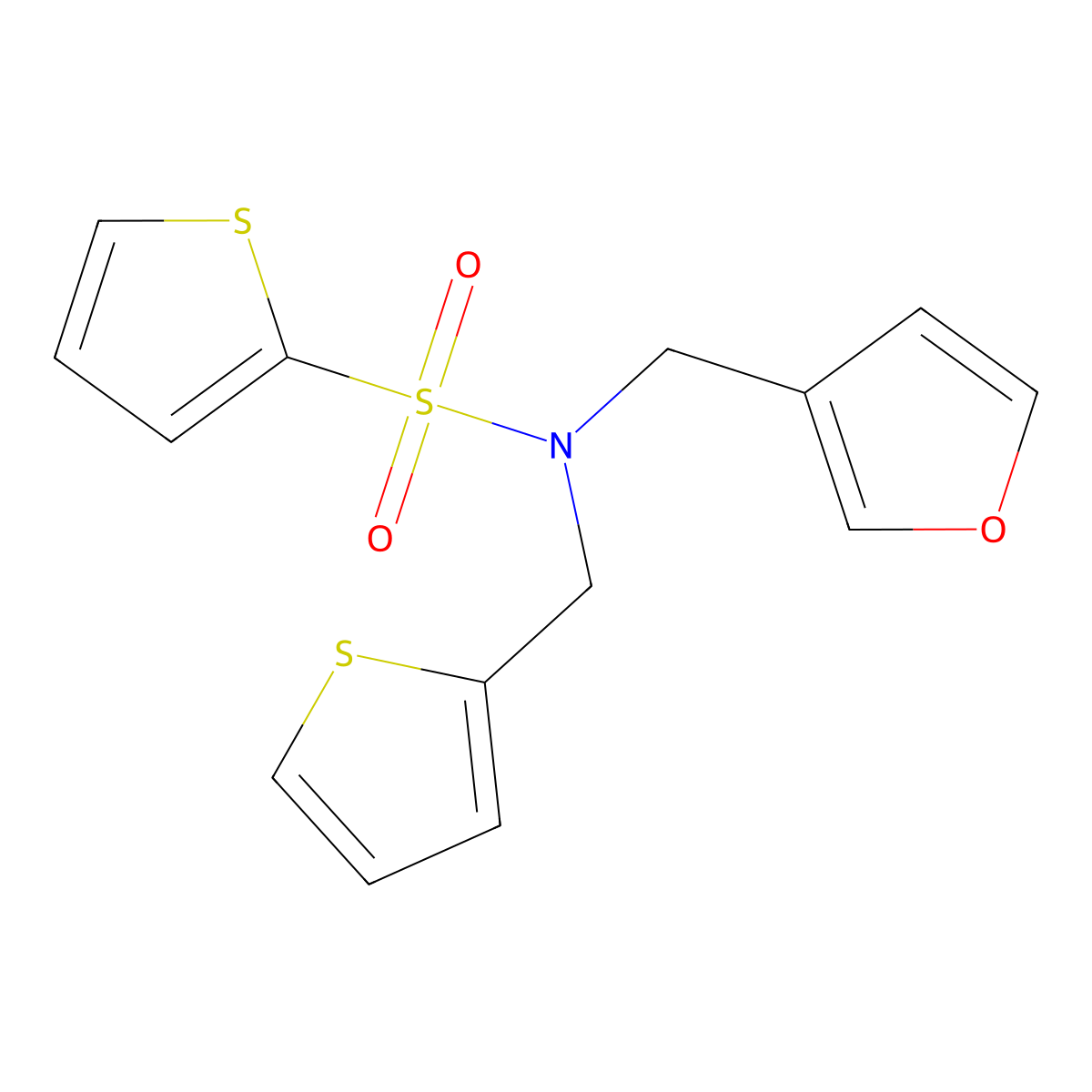 N-(furan-3-ylmethyl)-N-(thiophen-2-ylmethyl)thiophene-2-sulfonamide molecular structure, CAS 1428348-31-5