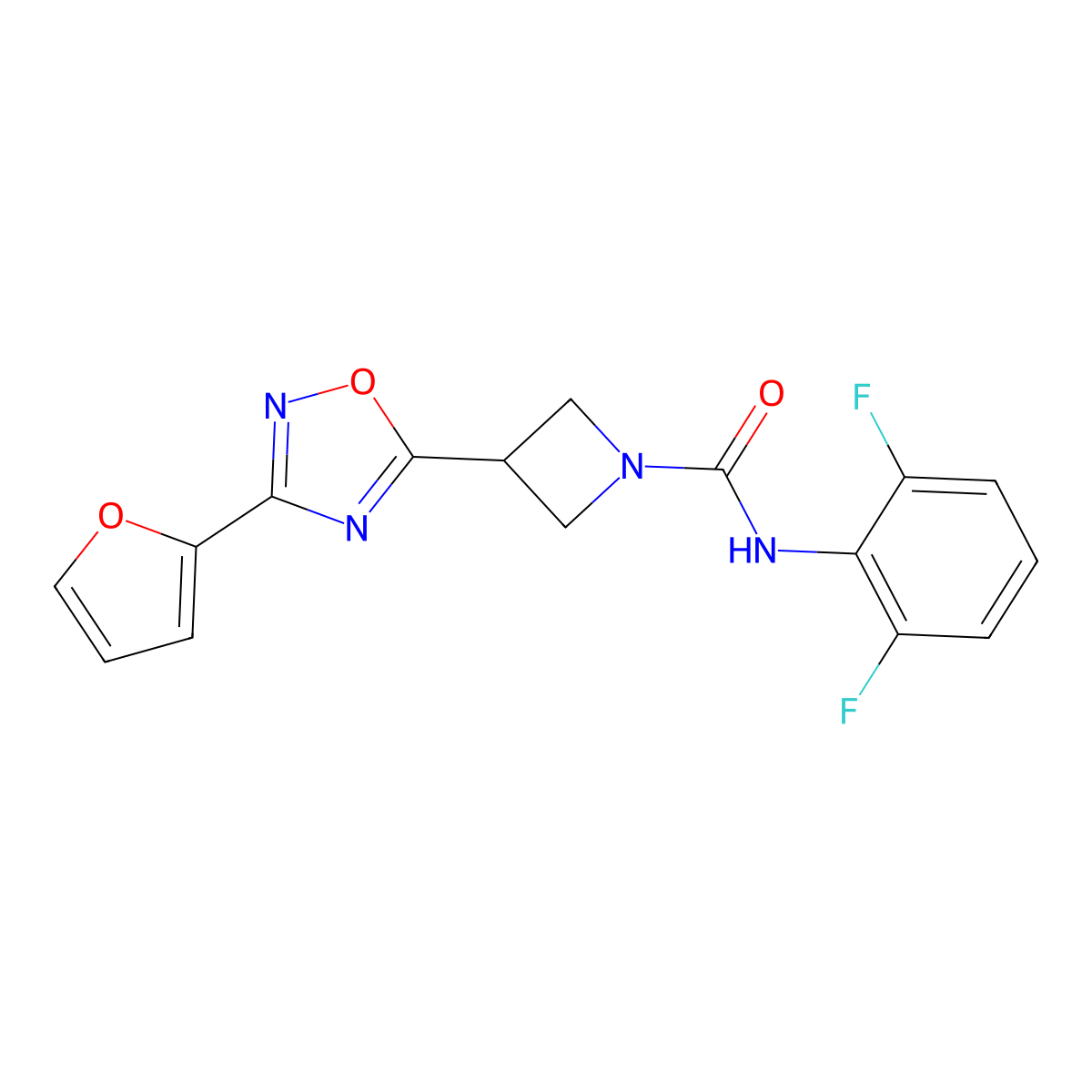 N-(2,6-Difluorophenyl)-3-[3-(furan-2-YL)-1,2,4-oxadiazol-5-YL]azetidine-1-carboxamide molecular structure, CAS 1428348-41-7