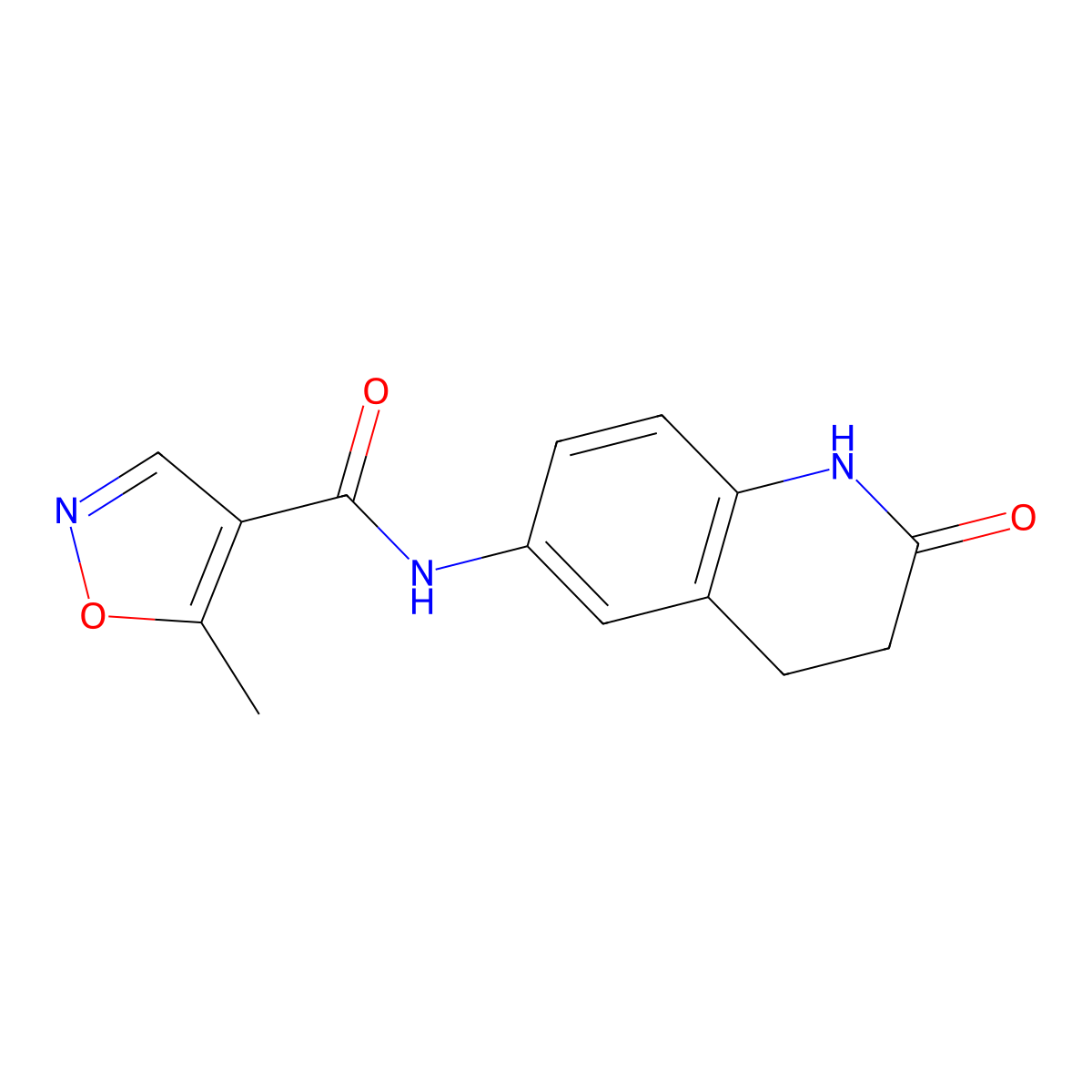 5-methyl-N-(2-oxo-1,2,3,4-tetrahydroquinolin-6-yl)isoxazole-4-carboxamide molecular structure, CAS 1428348-45-1