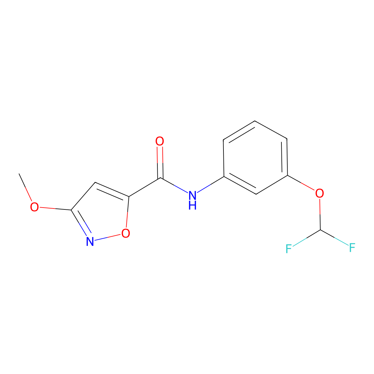 N-(3-(difluoromethoxy)phenyl)-3-methoxyisoxazole-5-carboxamide molecular structure, CAS 1428348-48-4