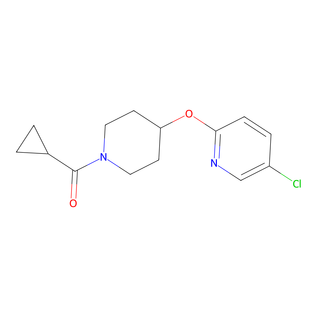 (4-((5-Chloropyridin-2-yl)oxy)piperidin-1-yl)(cyclopropyl)methanone molecular structure, CAS 1428348-53-1