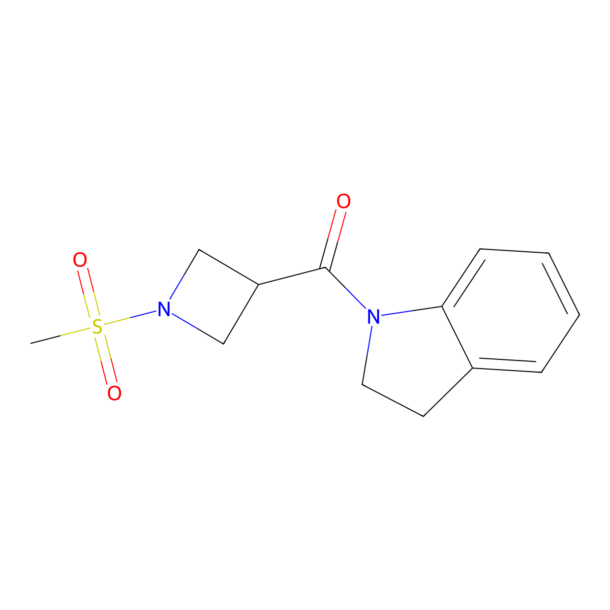Indolin-1-yl(1-(methylsulfonyl)azetidin-3-yl)methanone molecular structure, CAS 1428348-70-2