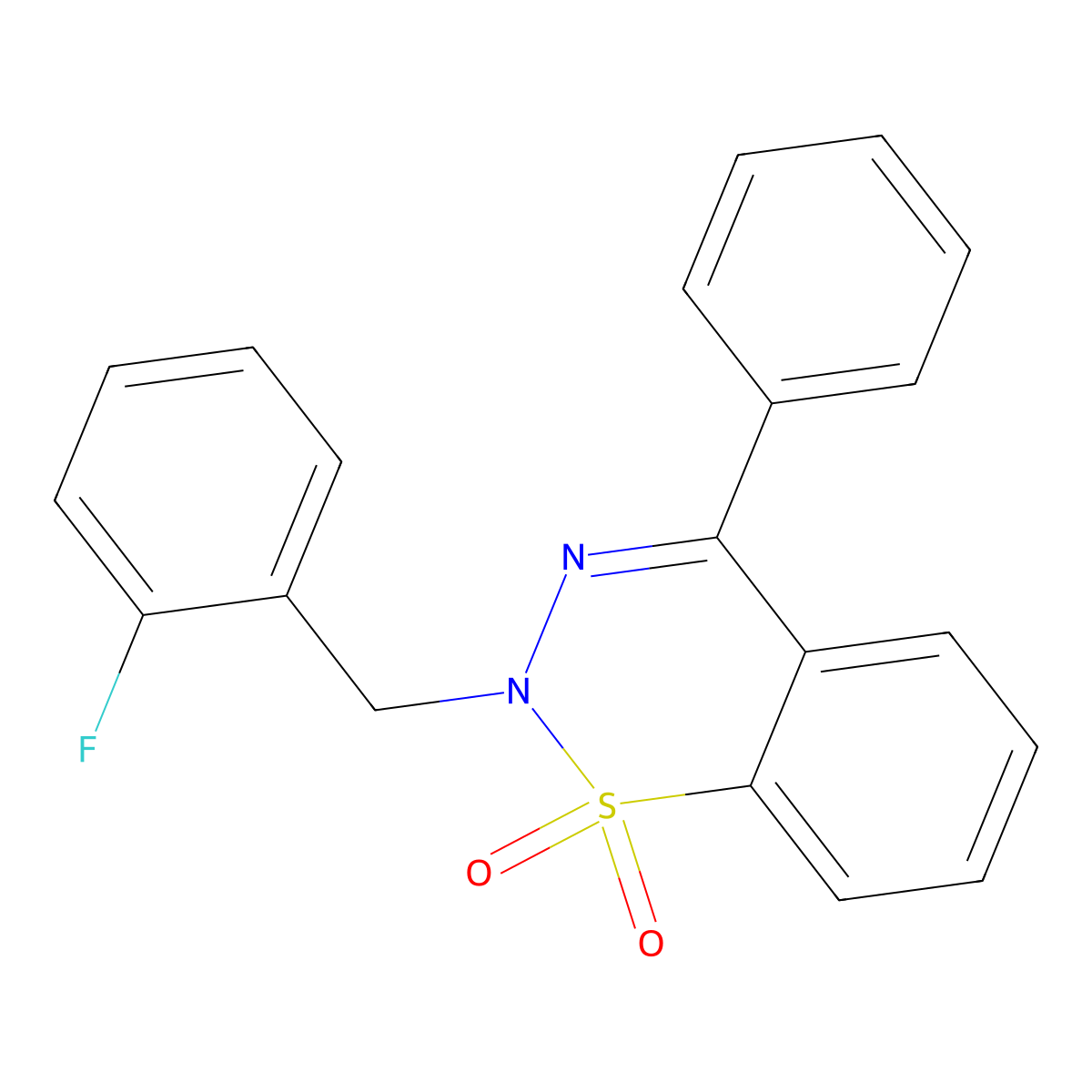 2-(2-fluorobenzyl)-4-phenyl-2H-benzo[e][1,2,3]thiadiazine 1,1-dioxide molecular structure, CAS 1428348-71-3