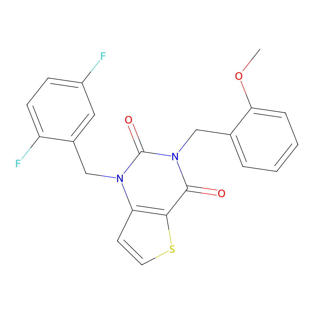 1-(2,5-difluorobenzyl)-3-(2-methoxybenzyl)thieno[3,2-d]pyrimidine-2,4(1H,3H)-dione molecular structure, CAS 1428348-91-7