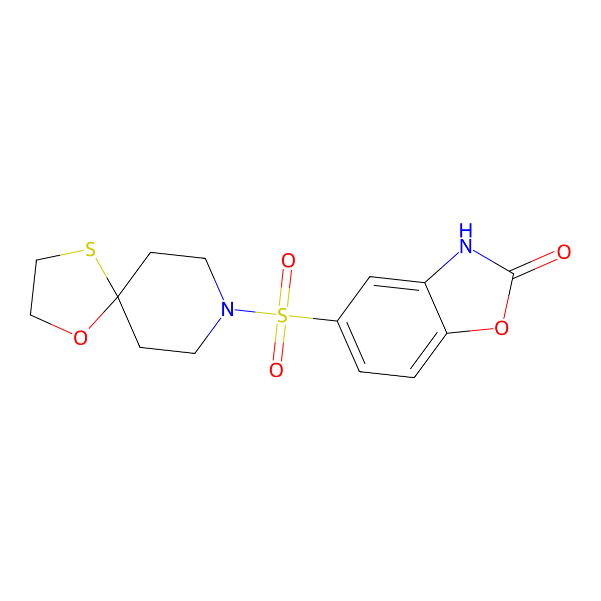 5-(1-oxa-4-thia-8-azaspiro[4.5]decan-8-ylsulfonyl)benzo[d]oxazol-2(3H)-one molecular structure, CAS 1428348-94-0