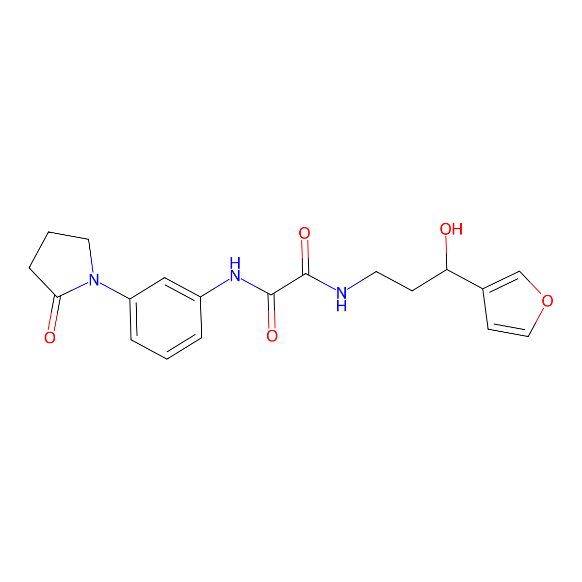 N1-(3-(furan-3-yl)-3-hydroxypropyl)-N2-(3-(2-oxopyrrolidin-1-yl)phenyl)oxalamide molecular structure, CAS 1428348-96-2