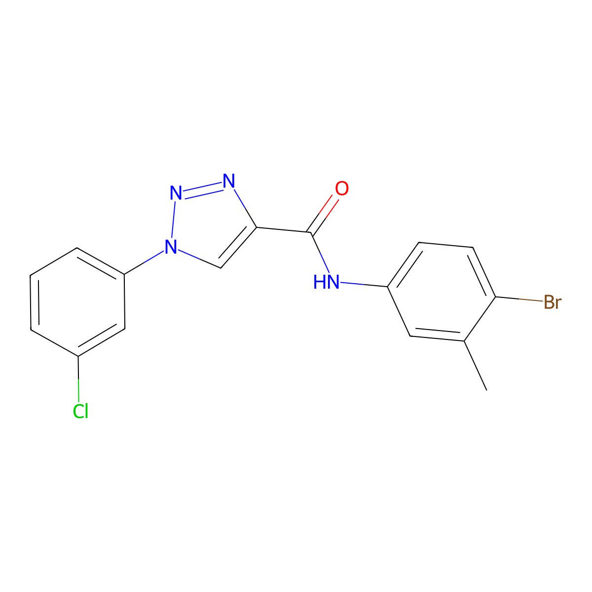 N-(4-bromo-3-methylphenyl)-1-(3-chlorophenyl)-1H-1,2,3-triazole-4-carboxamide molecular structure, CAS 1428349-03-4
