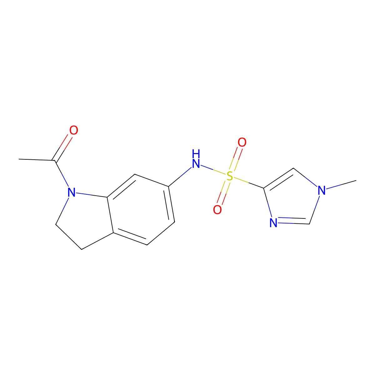 N-(1-acetylindolin-6-yl)-1-methyl-1H-imidazole-4-sulfonamide molecular structure, CAS 1428349-08-9