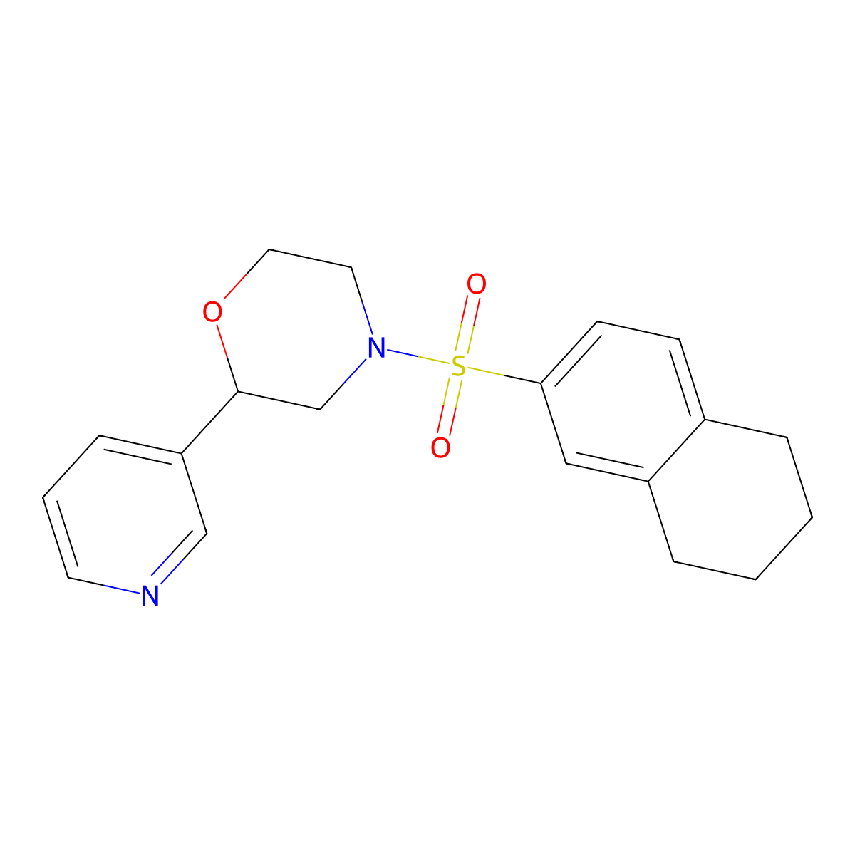 2-(Pyridin-3-yl)-4-((5,6,7,8-tetrahydronaphthalen-2-yl)sulfonyl)morpholine molecular structure, CAS 1428349-09-0