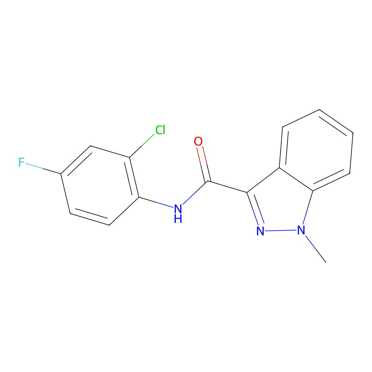 N-(2-chloro-4-fluorophenyl)-1-methyl-1H-indazole-3-carboxamide molecular structure, CAS 1428349-12-5