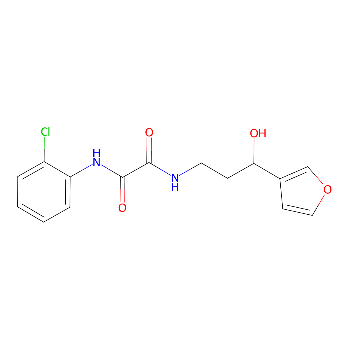 N1-(2-chlorophenyl)-N2-(3-(furan-3-yl)-3-hydroxypropyl)oxalamide molecular structure, CAS 1428349-17-0