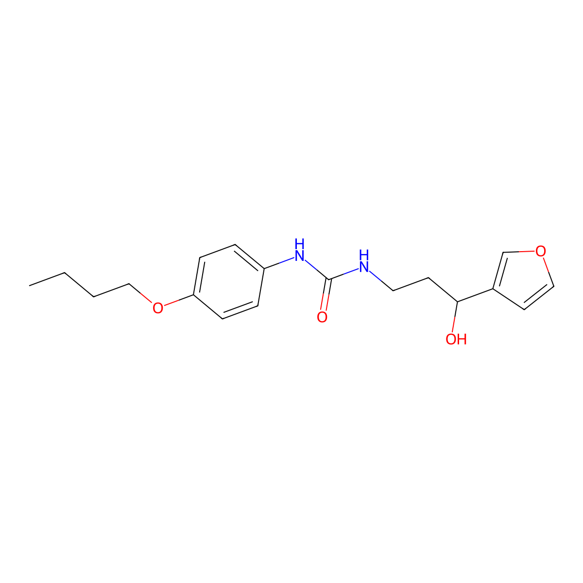 1-(4-Butoxyphenyl)-3-[3-(furan-3-YL)-3-hydroxypropyl]urea molecular structure, CAS 1428349-25-0