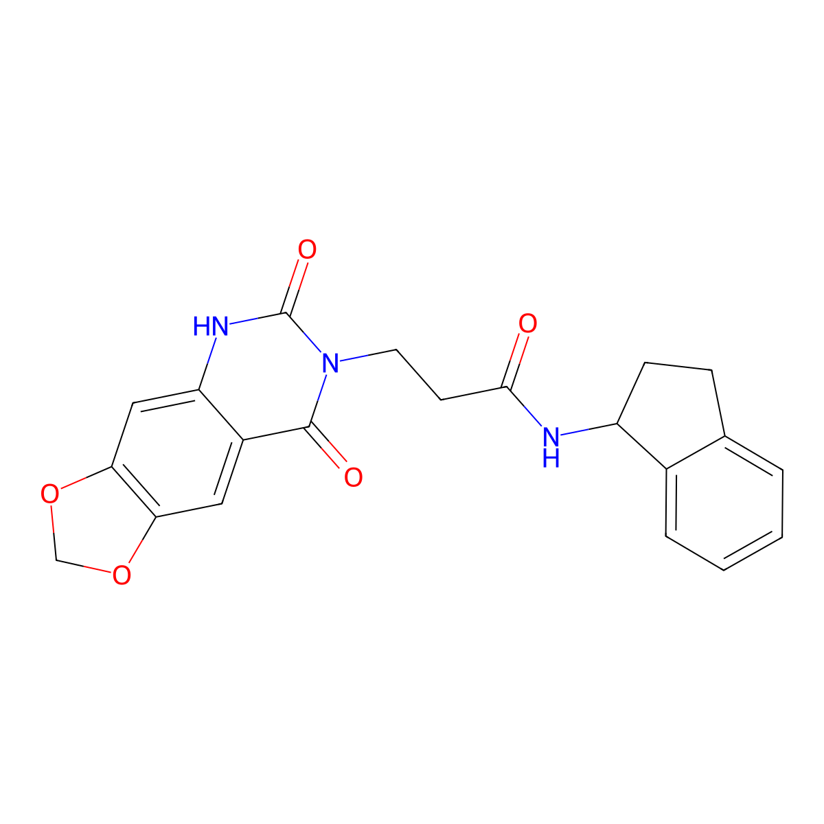 N-(2,3-dihydro-1H-inden-1-yl)-3-(6,8-dioxo-5,6-dihydro-[1,3]dioxolo[4,5-g]quinazolin-7(8H)-yl)propanamide molecular structure, CAS 1428349-29-4