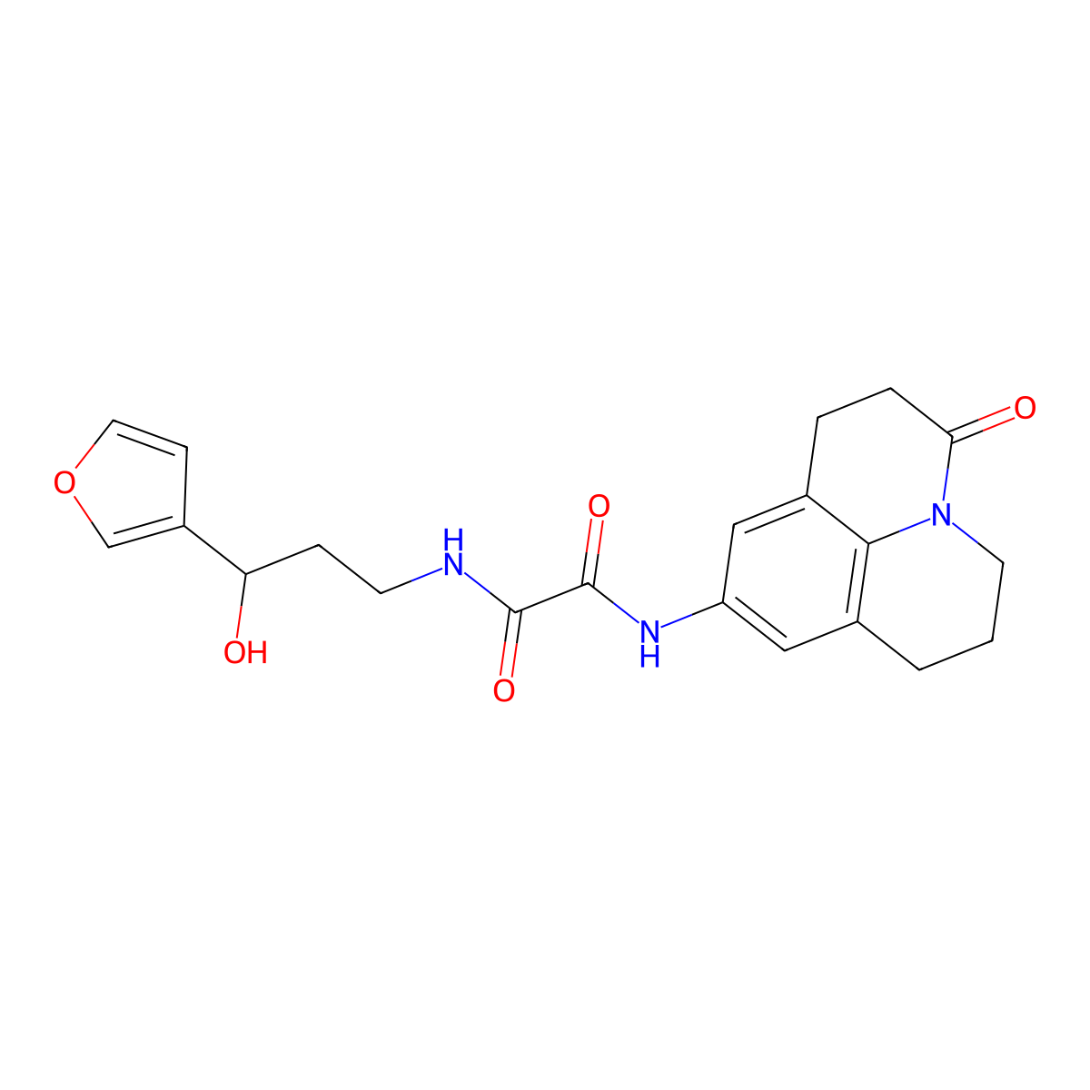 N-[3-(furan-3-yl)-3-hydroxypropyl]-N'-{2-oxo-1-azatricyclo[7.3.1.0^{5,13}]trideca-5,7,9(13)-trien-7-yl}ethanediamide molecular structure, CAS 1428349-32-9