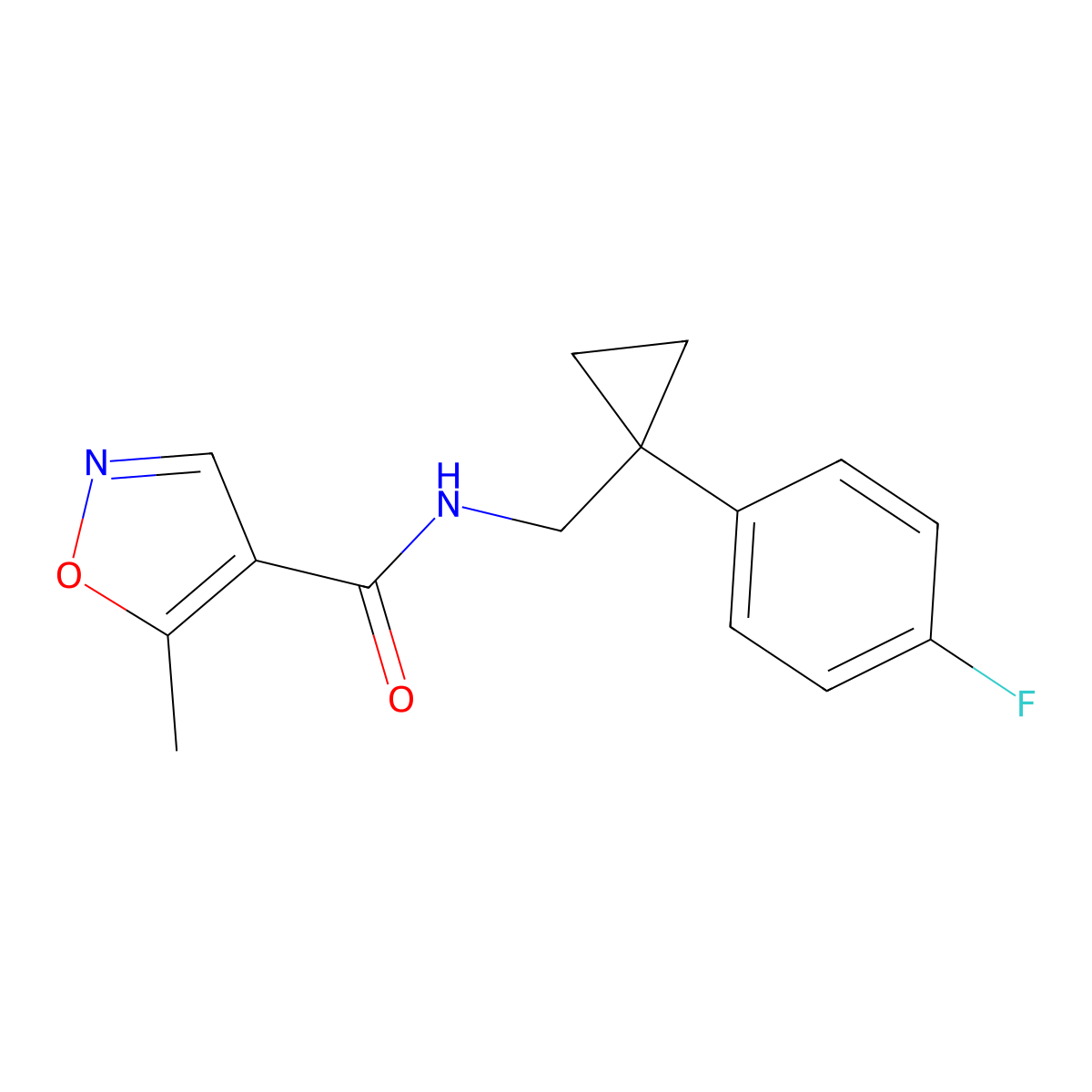 N-((1-(4-fluorophenyl)cyclopropyl)methyl)-5-methylisoxazole-4-carboxamide molecular structure, CAS 1428349-36-3