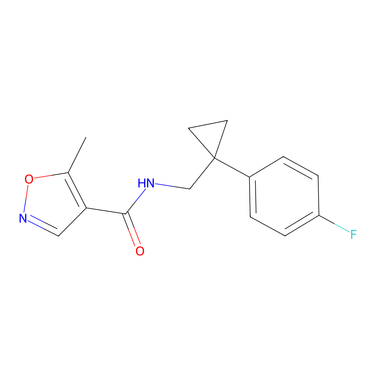 N-((1-(4-fluorophenyl)cyclopropyl)methyl)-5-methylisoxazole-4-carboxamide molecular structure, CAS 1428349-36-3