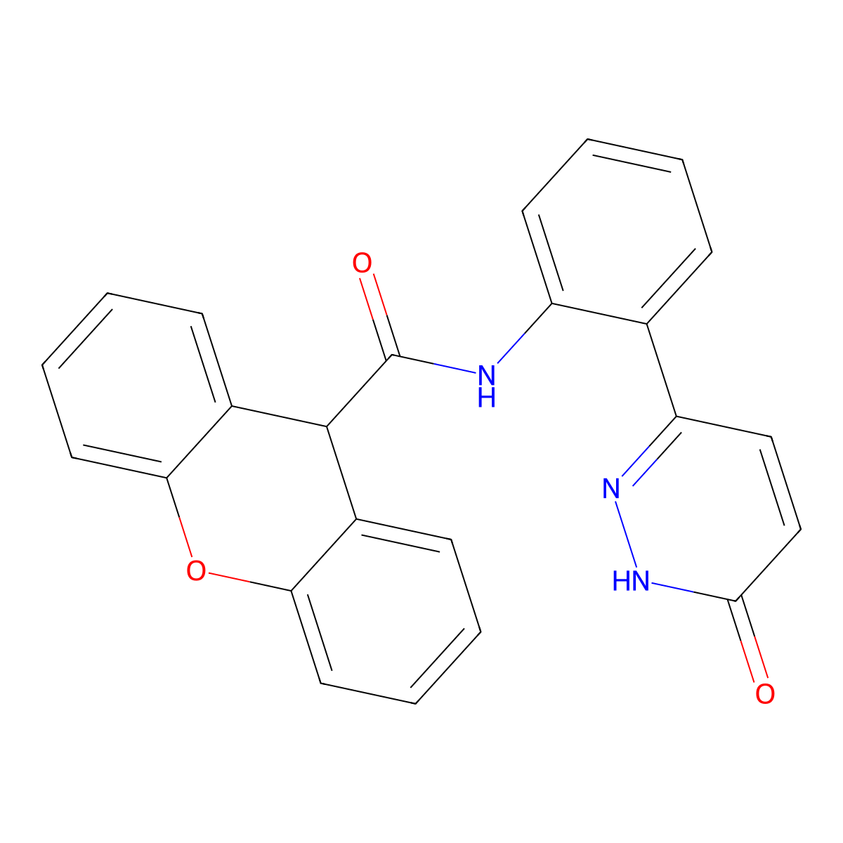 N-(2-(6-oxo-1,6-dihydropyridazin-3-yl)phenyl)-9H-xanthene-9-carboxamide molecular structure, CAS 1428349-39-6