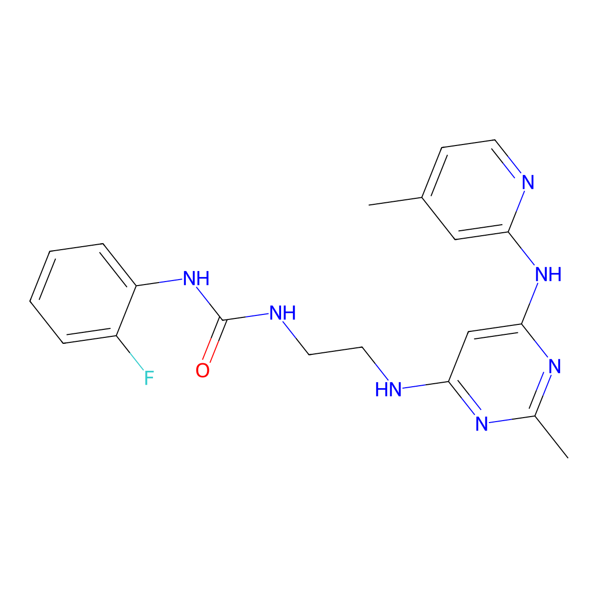 1-(2-Fluorophenyl)-3-[2-({2-methyl-6-[(4-methylpyridin-2-YL)amino]pyrimidin-4-YL}amino)ethyl]urea molecular structure, CAS 1428349-41-0