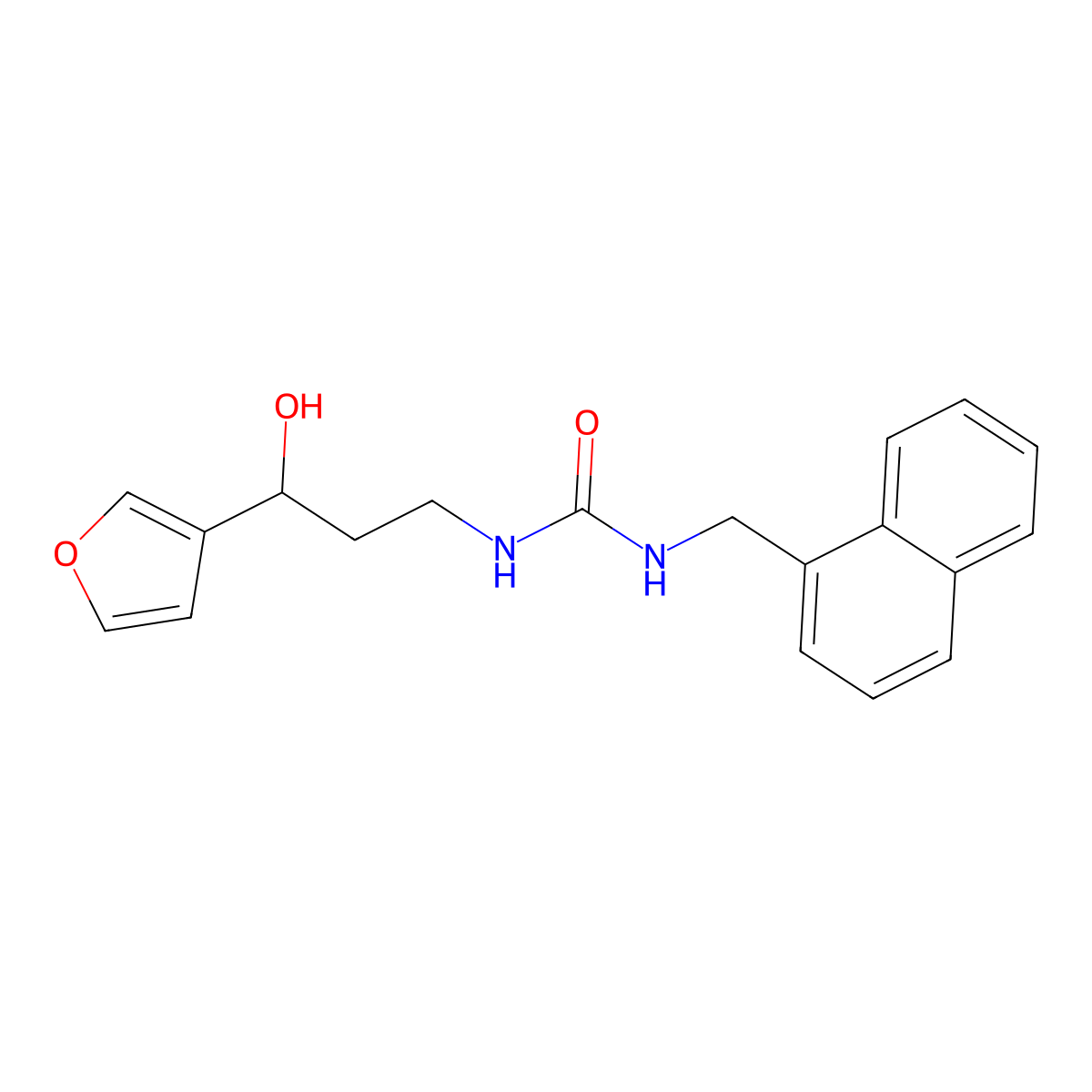 1-(3-(Furan-3-yl)-3-hydroxypropyl)-3-(naphthalen-1-ylmethyl)urea molecular structure, CAS 1428349-43-2