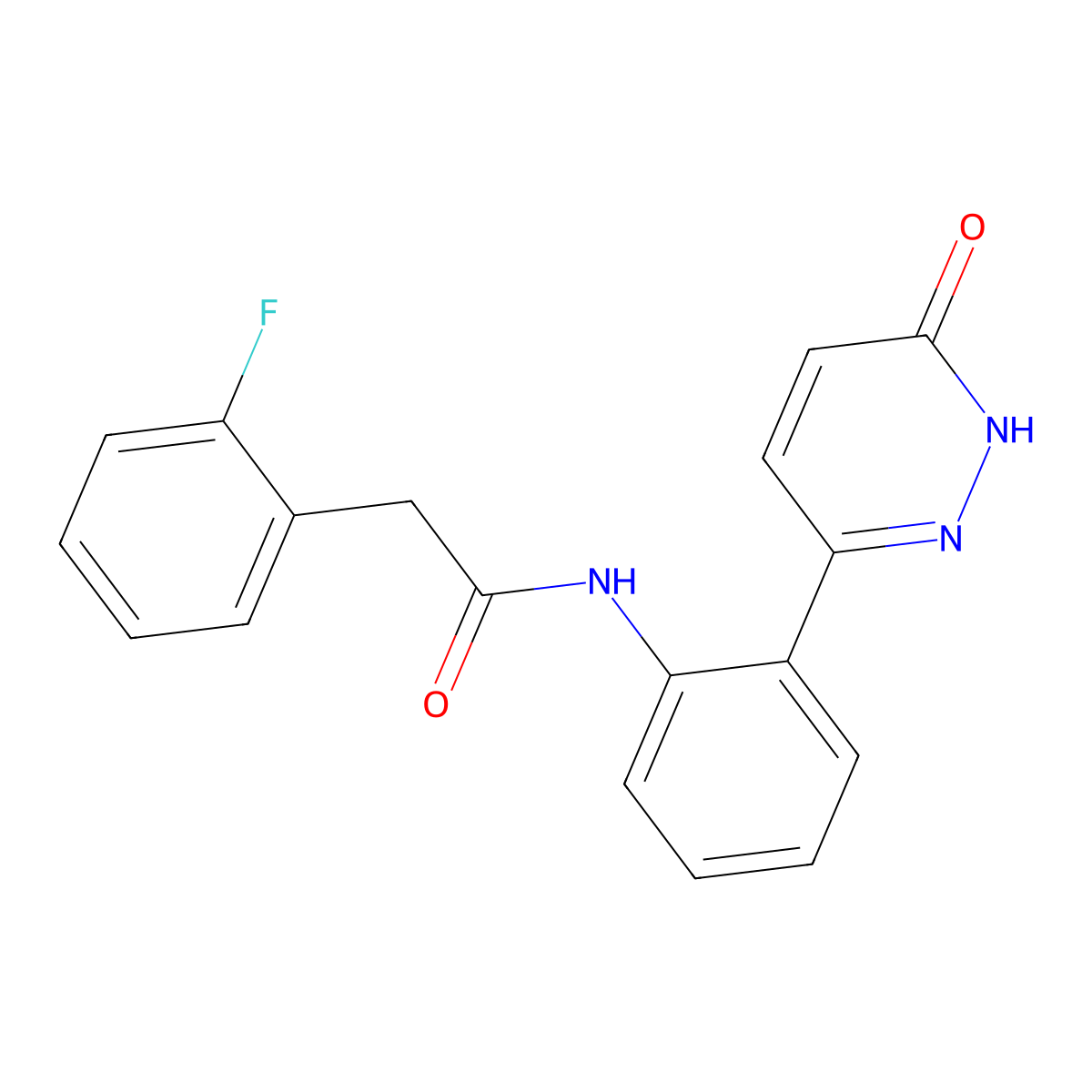 2-(2-fluorophenyl)-N-(2-(6-oxo-1,6-dihydropyridazin-3-yl)phenyl)acetamide molecular structure, CAS 1428349-49-8