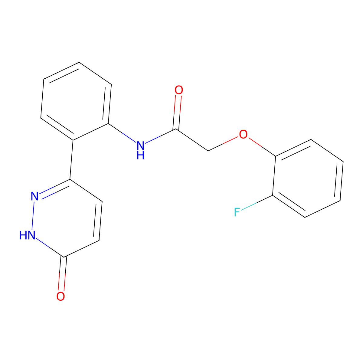 2-(2-fluorophenoxy)-N-(2-(6-oxo-1,6-dihydropyridazin-3-yl)phenyl)acetamide molecular structure, CAS 1428349-51-2