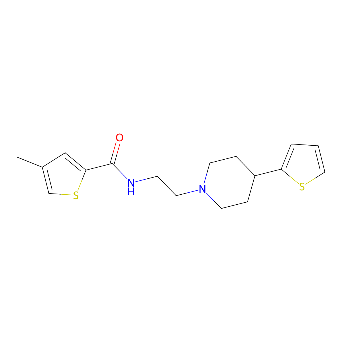 4-Methyl-N-{2-[4-(thiophen-2-YL)piperidin-1-YL]ethyl}thiophene-2-carboxamide molecular structure, CAS 1428349-59-0