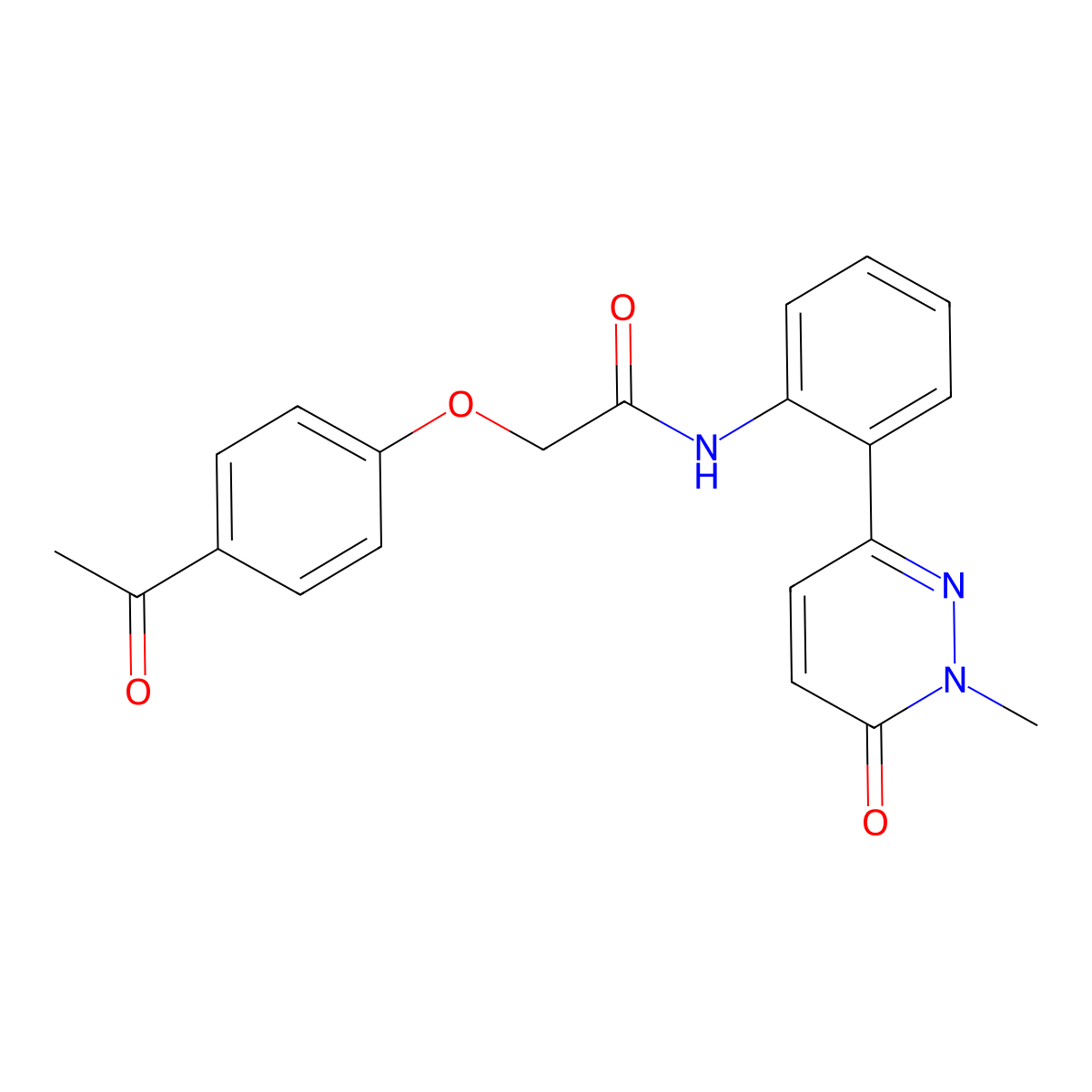 2-(4-acetylphenoxy)-N-(2-(1-methyl-6-oxo-1,6-dihydropyridazin-3-yl)phenyl)acetamide molecular structure, CAS 1428349-79-4