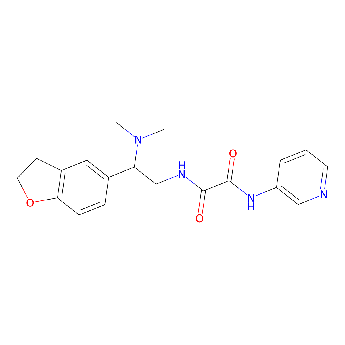 N1-(2-(2,3-dihydrobenzofuran-5-yl)-2-(dimethylamino)ethyl)-N2-(pyridin-3-yl)oxalamide molecular structure, CAS 1428349-85-2