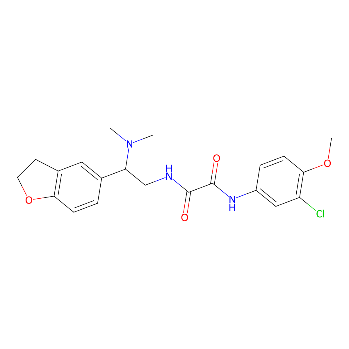 N1-(3-chloro-4-methoxyphenyl)-N2-(2-(2,3-dihydrobenzofuran-5-yl)-2-(dimethylamino)ethyl)oxalamide molecular structure, CAS 1428349-92-1