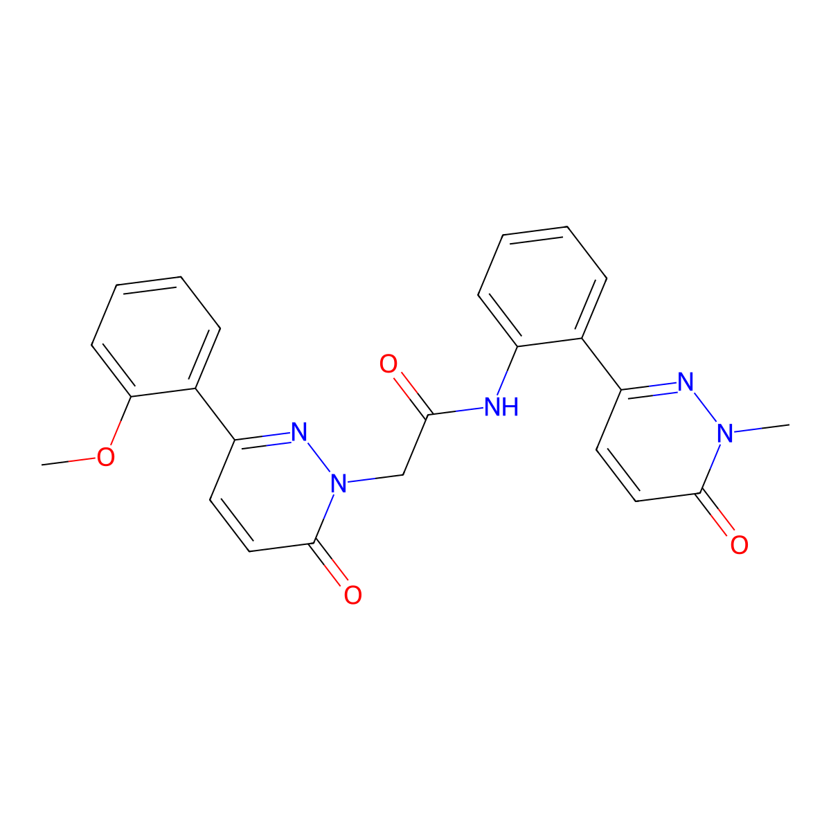2-(3-(2-methoxyphenyl)-6-oxopyridazin-1(6H)-yl)-N-(2-(1-methyl-6-oxo-1,6-dihydropyridazin-3-yl)phenyl)acetamide molecular structure, CAS 1428349-93-2