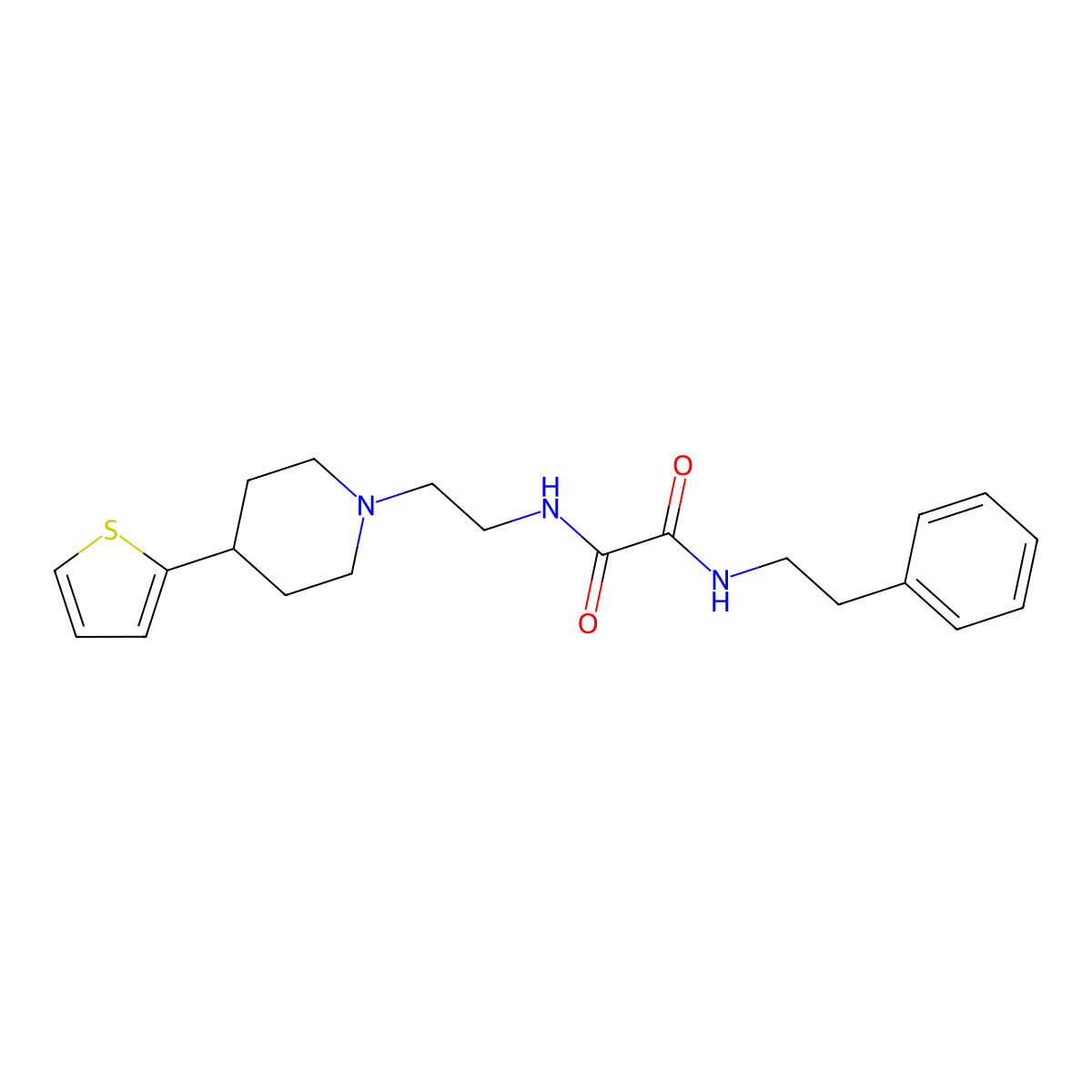 N1-phenethyl-N2-(2-(4-(thiophen-2-yl)piperidin-1-yl)ethyl)oxalamide molecular structure, CAS 1428350-02-0