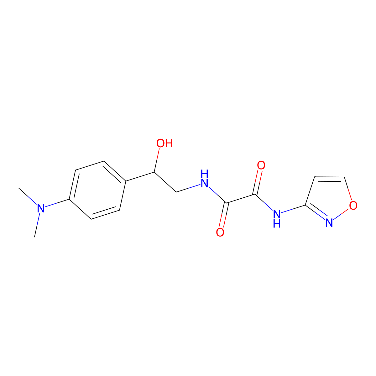 N1-(2-(4-(dimethylamino)phenyl)-2-hydroxyethyl)-N2-(isoxazol-3-yl)oxalamide molecular structure, CAS 1428350-11-1