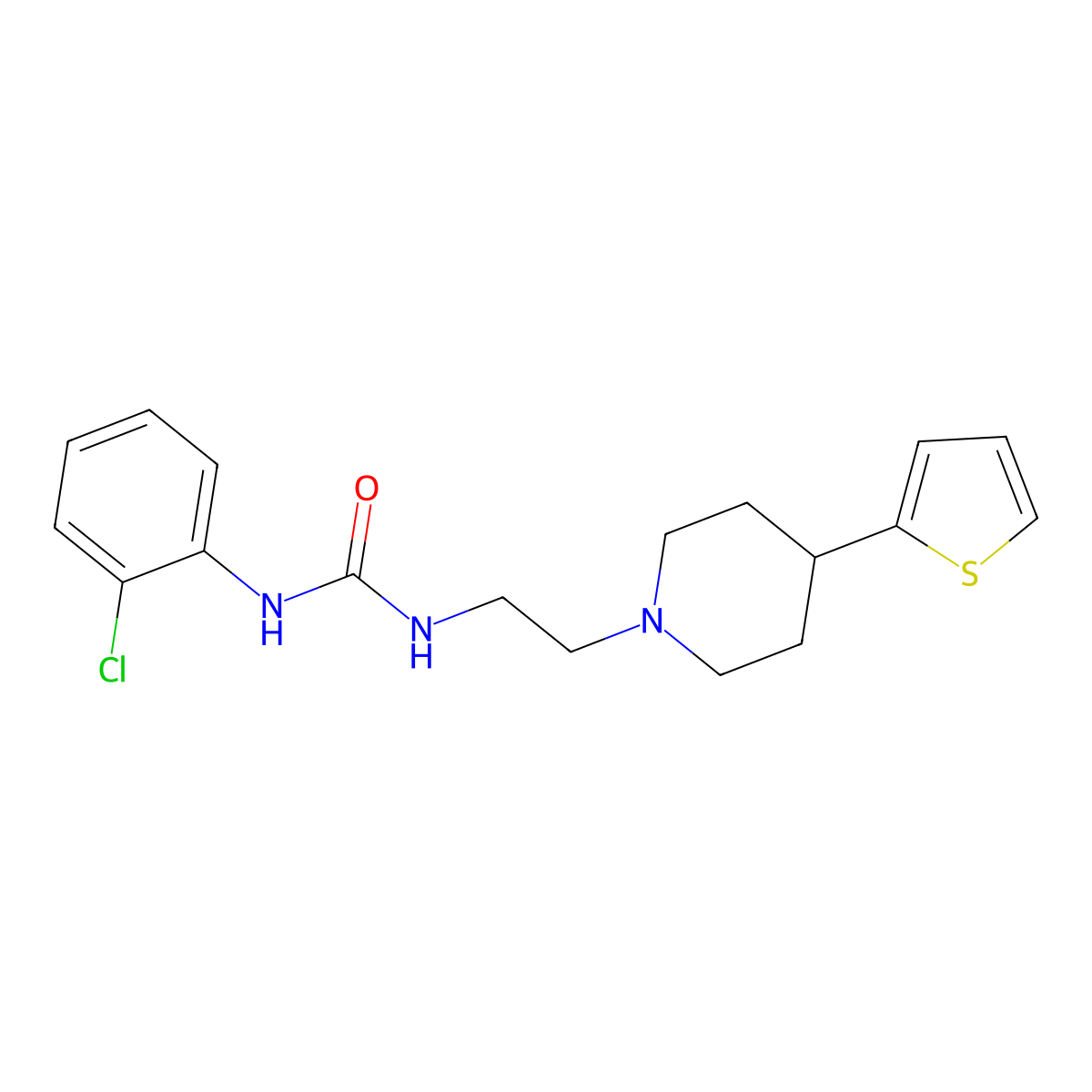 1-(2-Chlorophenyl)-3-(2-(4-(thiophen-2-yl)piperidin-1-yl)ethyl)urea molecular structure, CAS 1428350-22-4