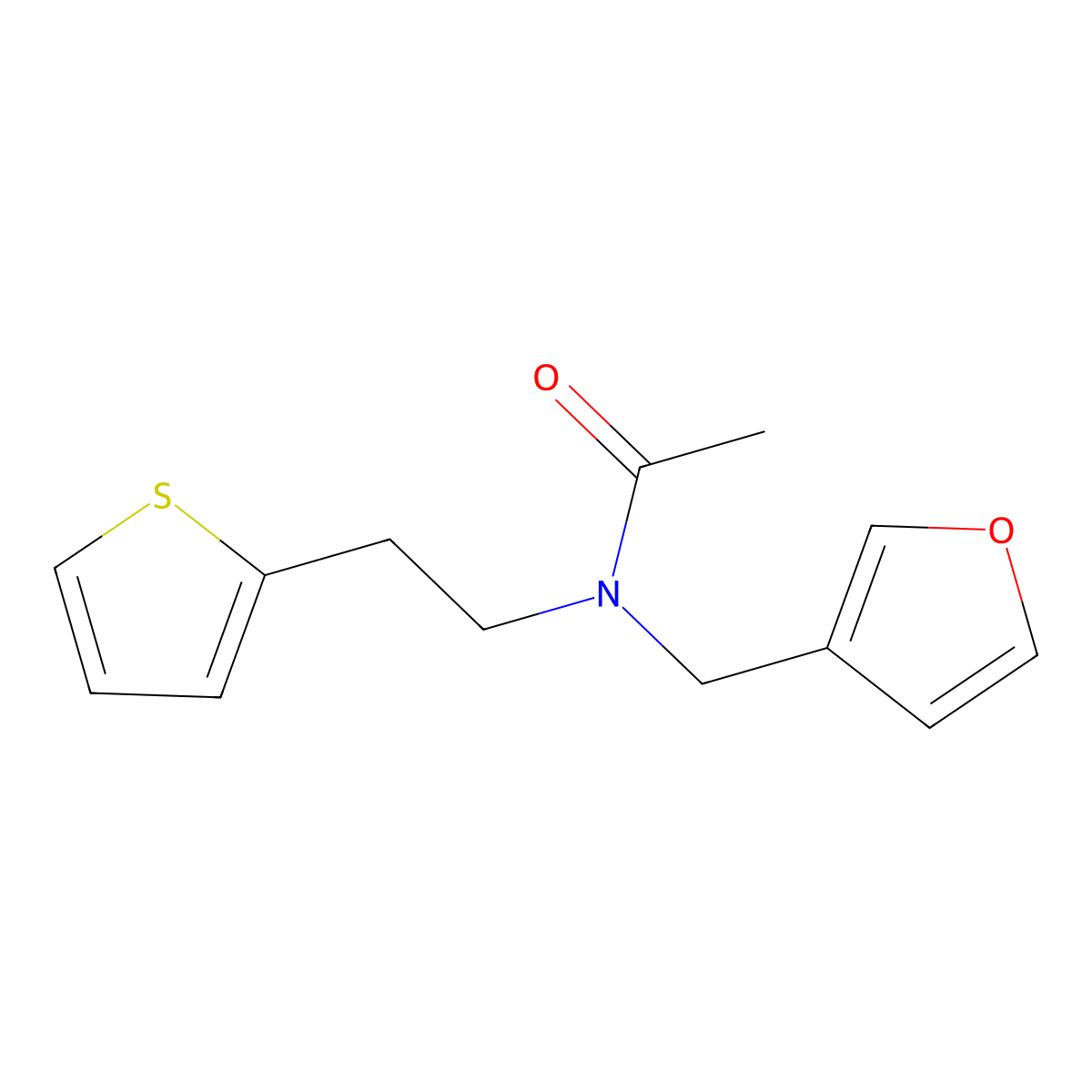 N-(furan-3-ylmethyl)-N-(2-(thiophen-2-yl)ethyl)acetamide molecular structure, CAS 1428350-33-7