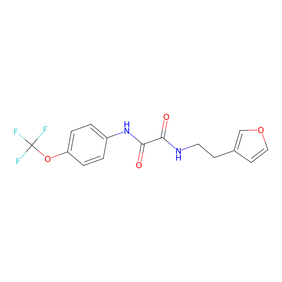 N1-(2-(furan-3-yl)ethyl)-N2-(4-(trifluoromethoxy)phenyl)oxalamide molecular structure, CAS 1428350-49-5