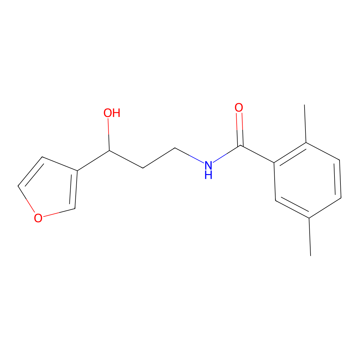 N-[3-(Furan-3-YL)-3-hydroxypropyl]-2,5-dimethylbenzamide molecular structure, CAS 1428350-57-5