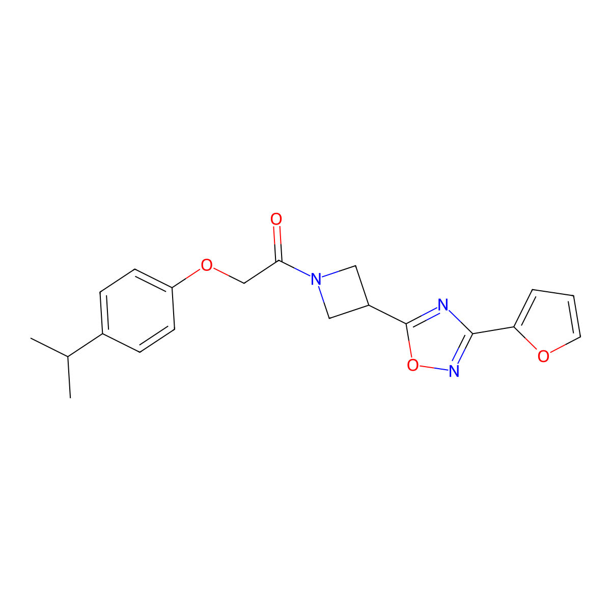 1-(3-(3-(Furan-2-yl)-1,2,4-oxadiazol-5-yl)azetidin-1-yl)-2-(4-isopropylphenoxy)ethanone molecular structure, CAS 1428350-60-0